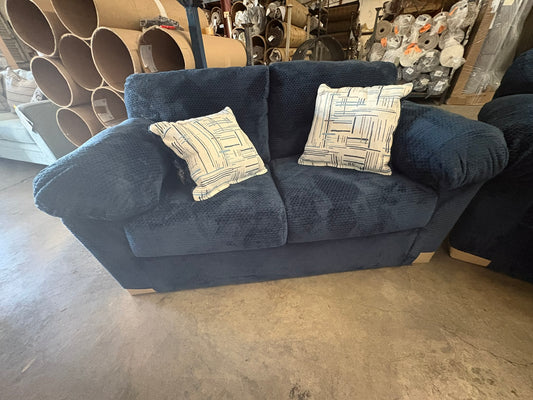 3600 Navy Blue Sofa and Loveseat