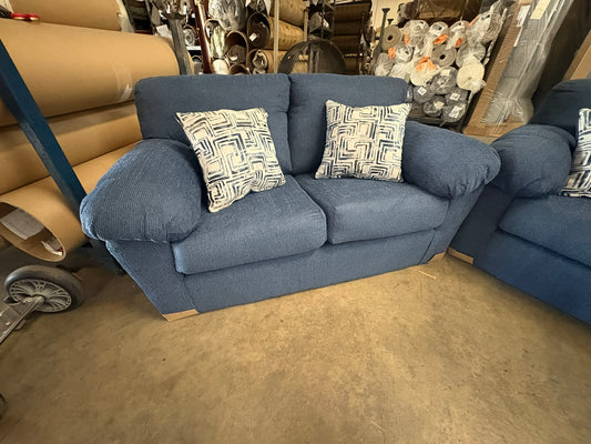 3600 Denim Blue Sofa and Loveseat