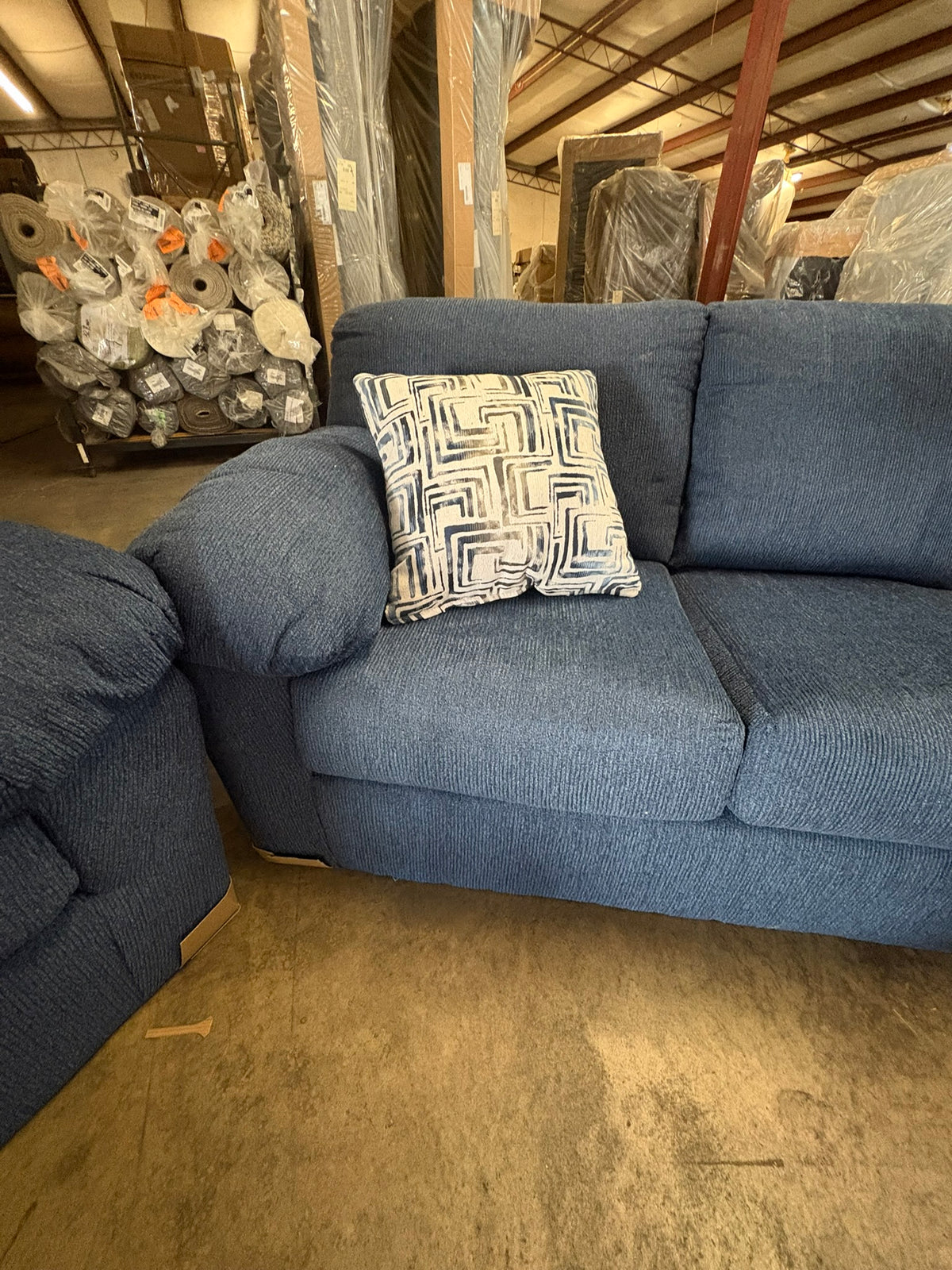 3600 Denim Blue Sofa and Loveseat