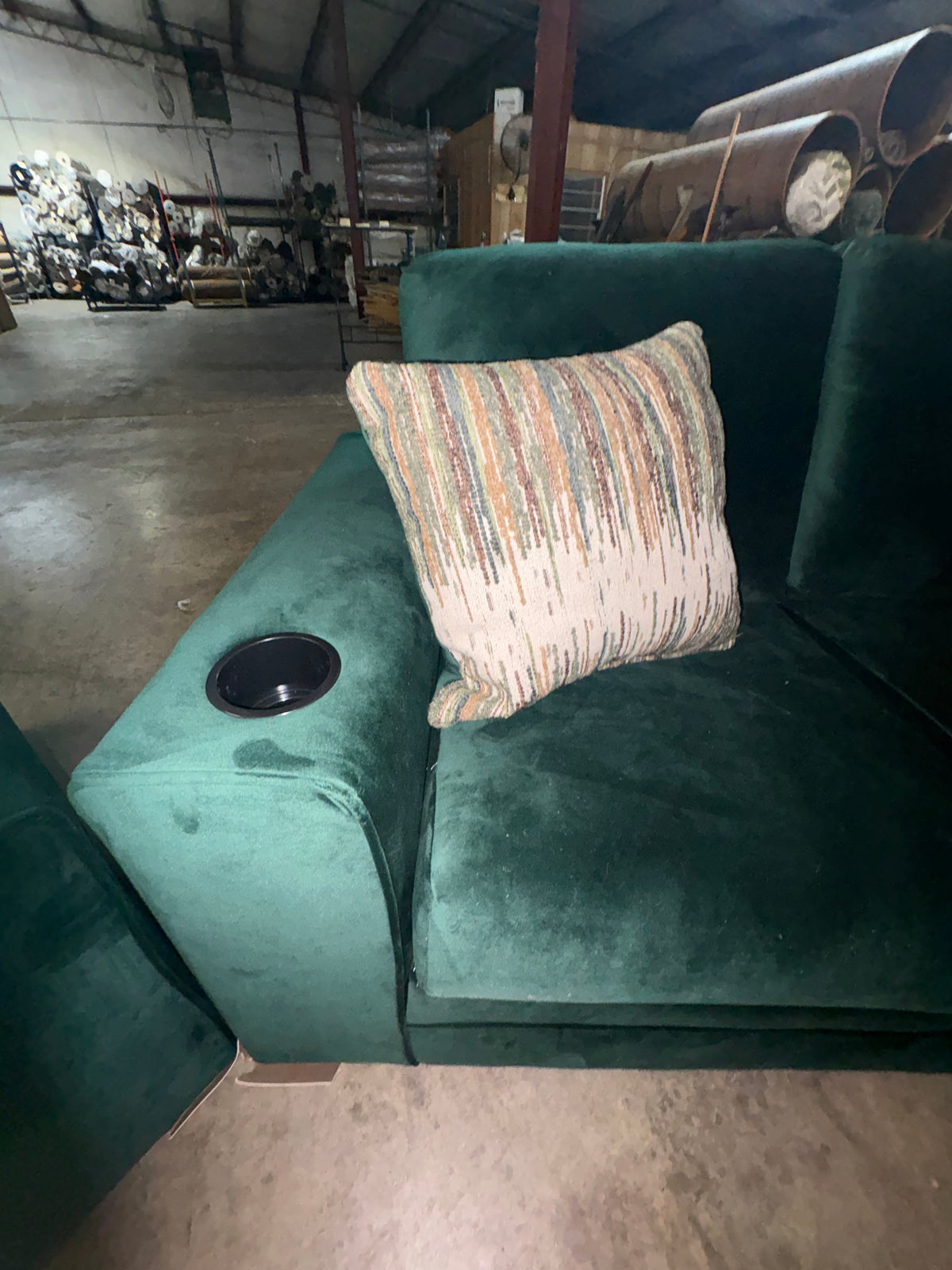 4200 Evergreen Velvet Sofa and Loveseat