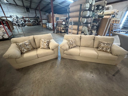3600 Tan Sofa and Loveseat