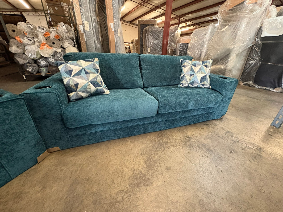 4200 Teal Sofa and Loveseat