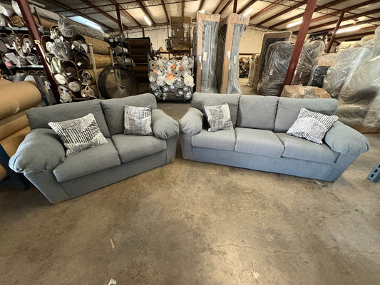 3600 Gray Sofa and Loveseat