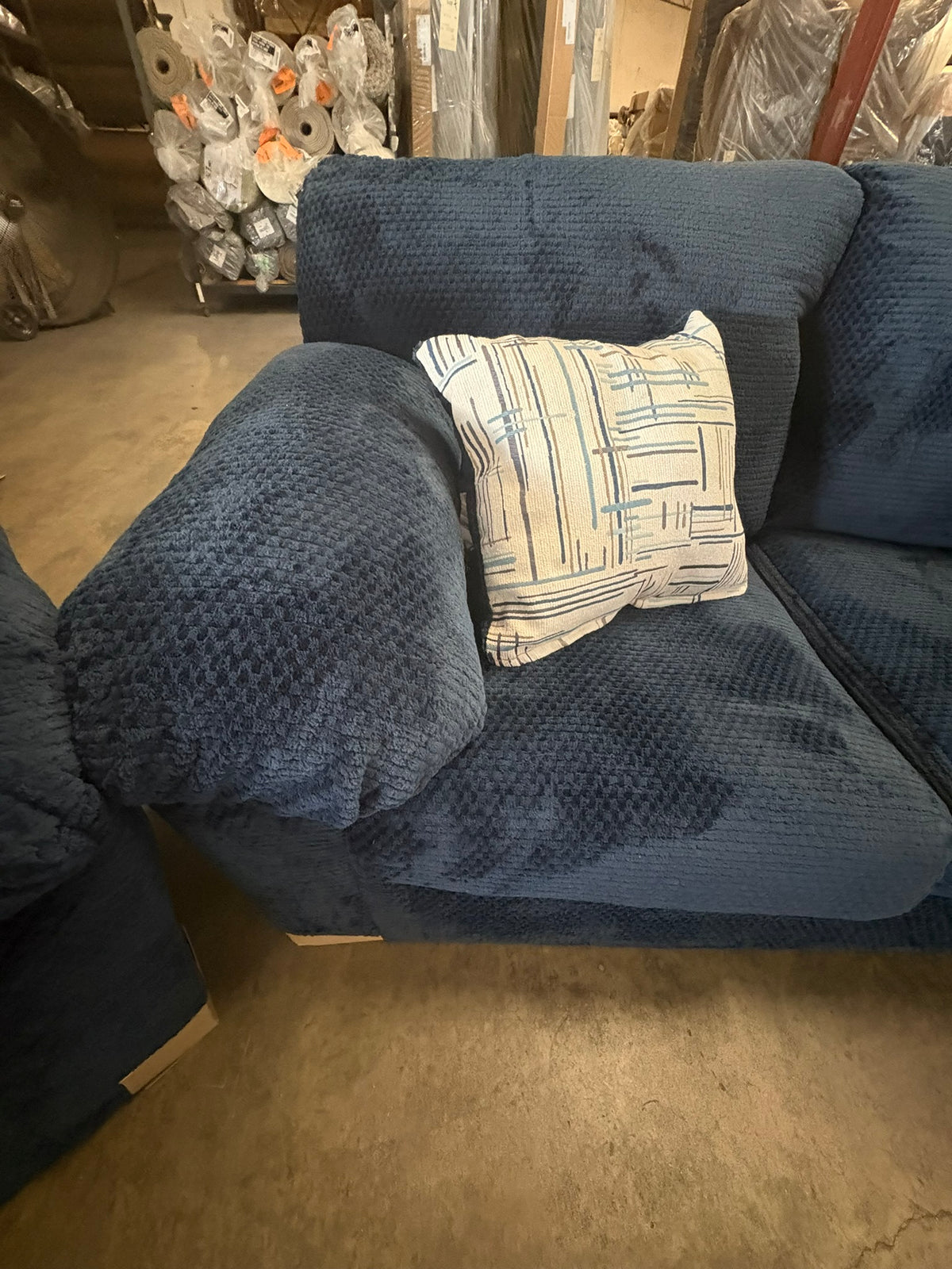 3600 Navy Blue Sofa and Loveseat