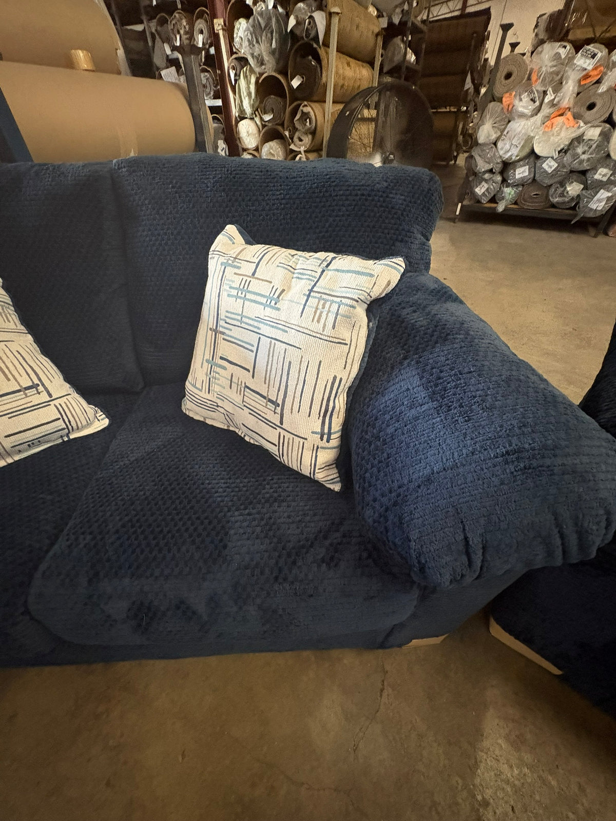 3600 Navy Blue Sofa and Loveseat
