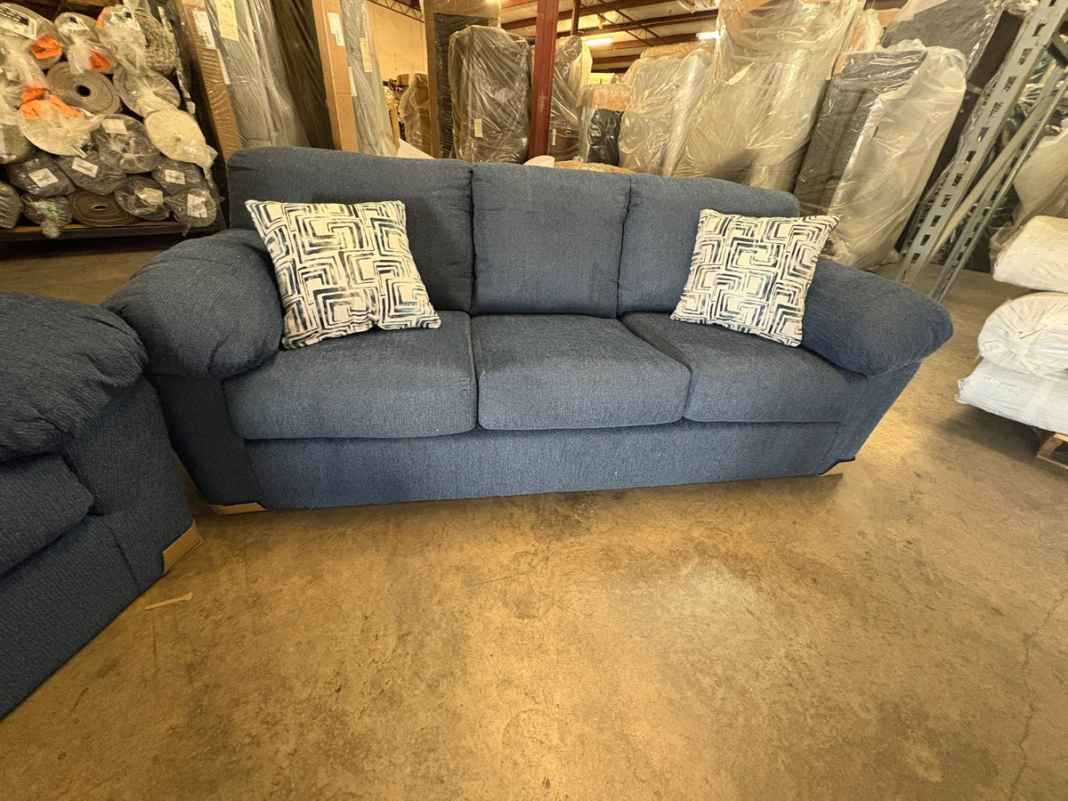 3600 Denim Blue Sofa and Loveseat