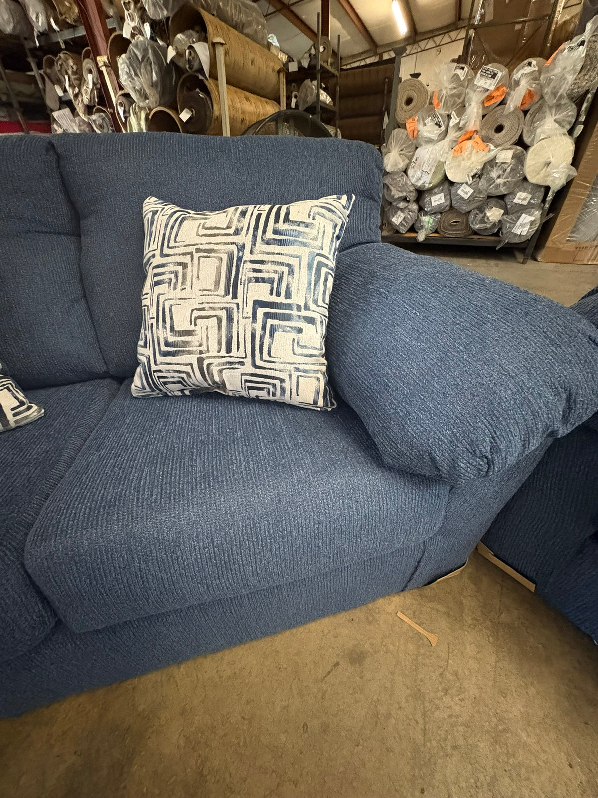 3600 Denim Blue Sofa and Loveseat