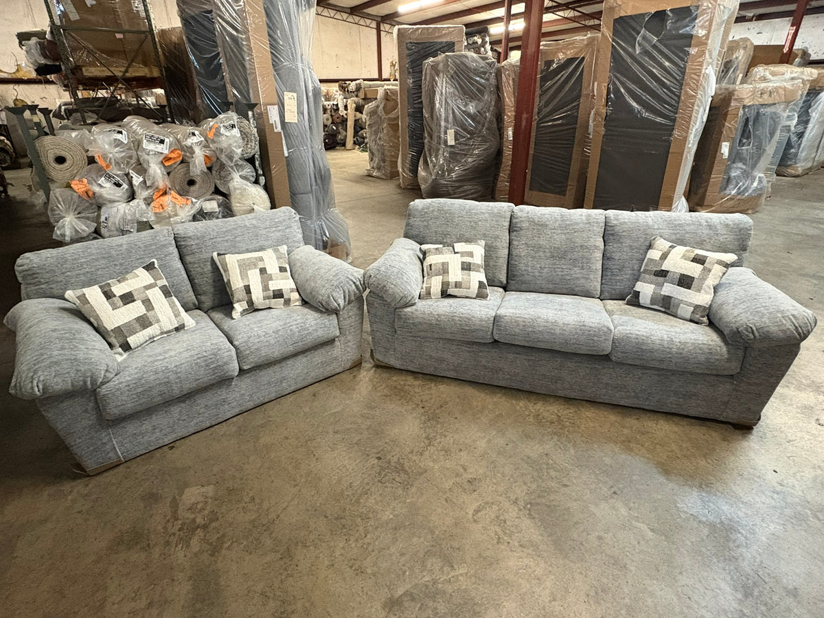 3600 Light Gray Sofa and Loveseat