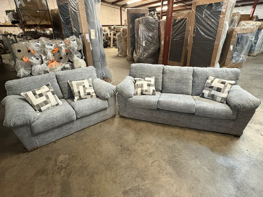 3600 Light Gray Sofa and Loveseat