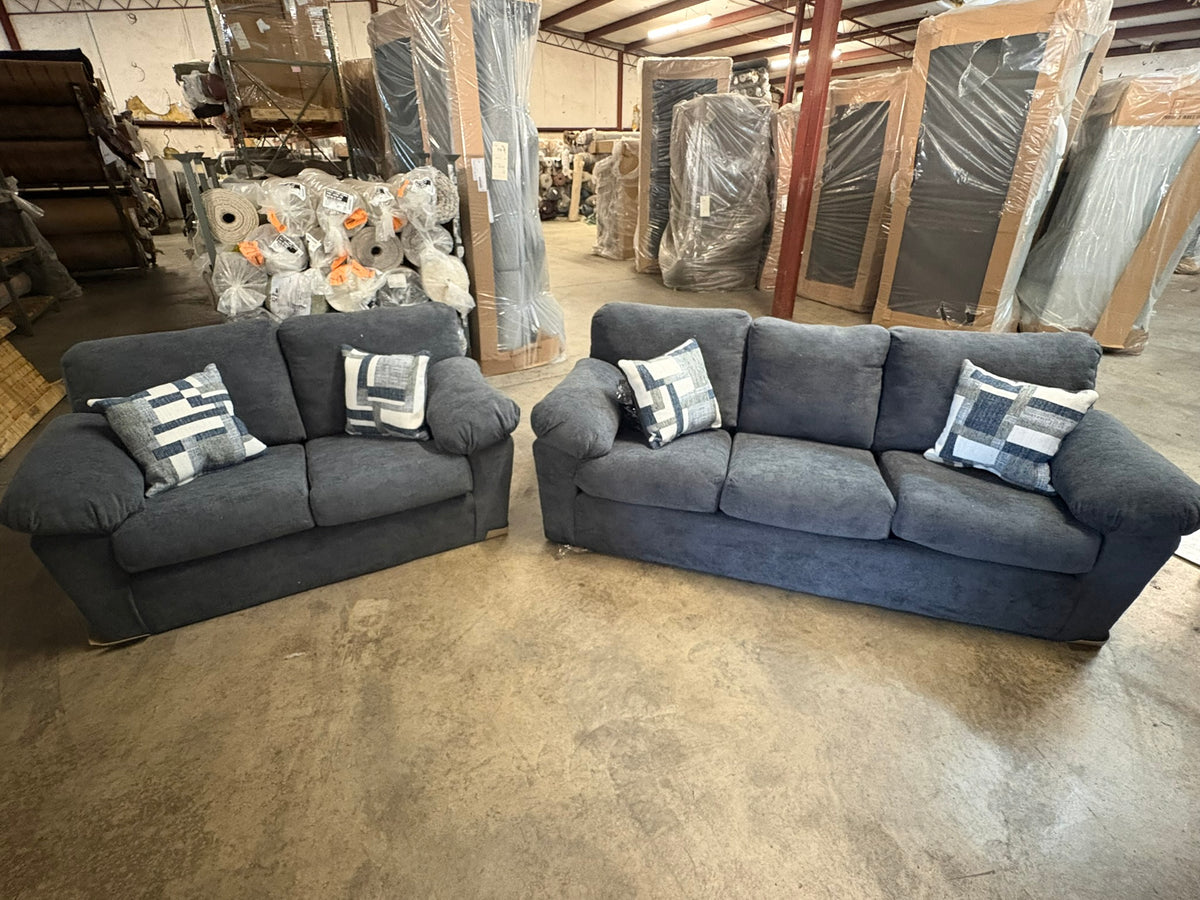 3600 Charcoal Gray Sofa and Loveseat