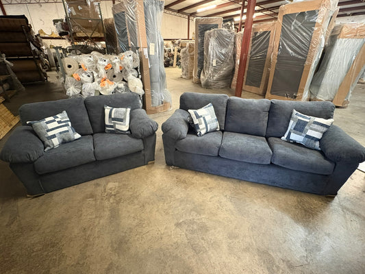 3600 Charcoal Gray Sofa and Loveseat