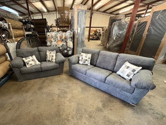 3600 Graphite Gray Sofa and Loveseat
