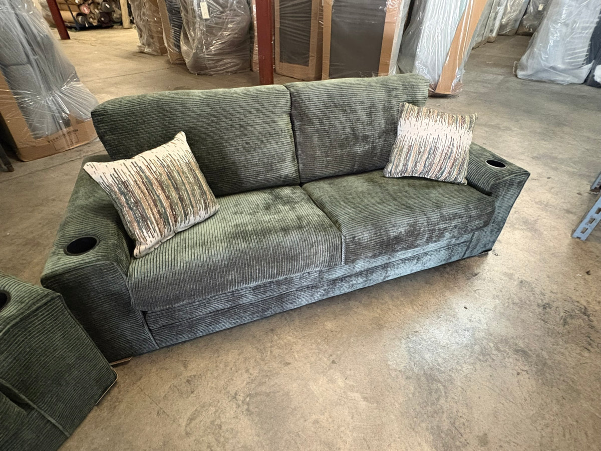 4200 Pine Green Sofa and Loveseat