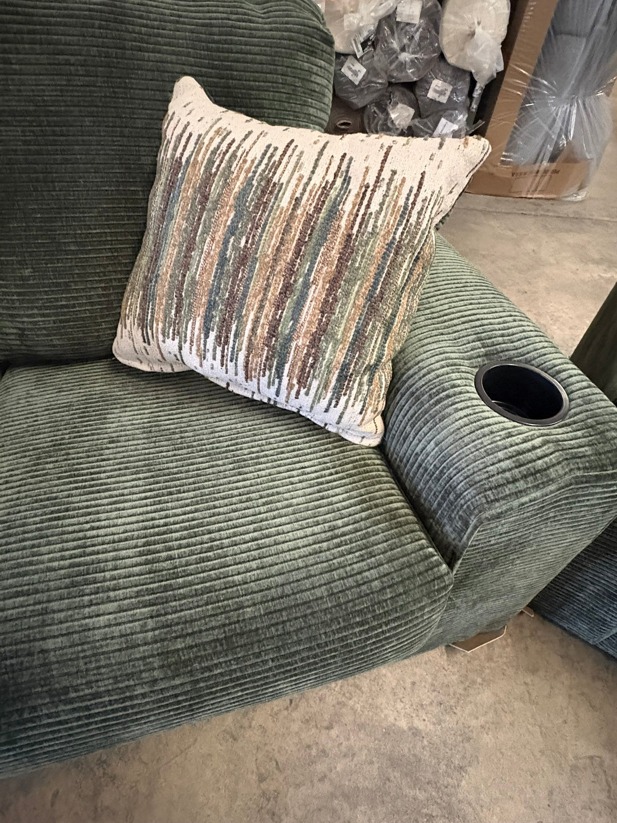4200 Pine Green Sofa and Loveseat