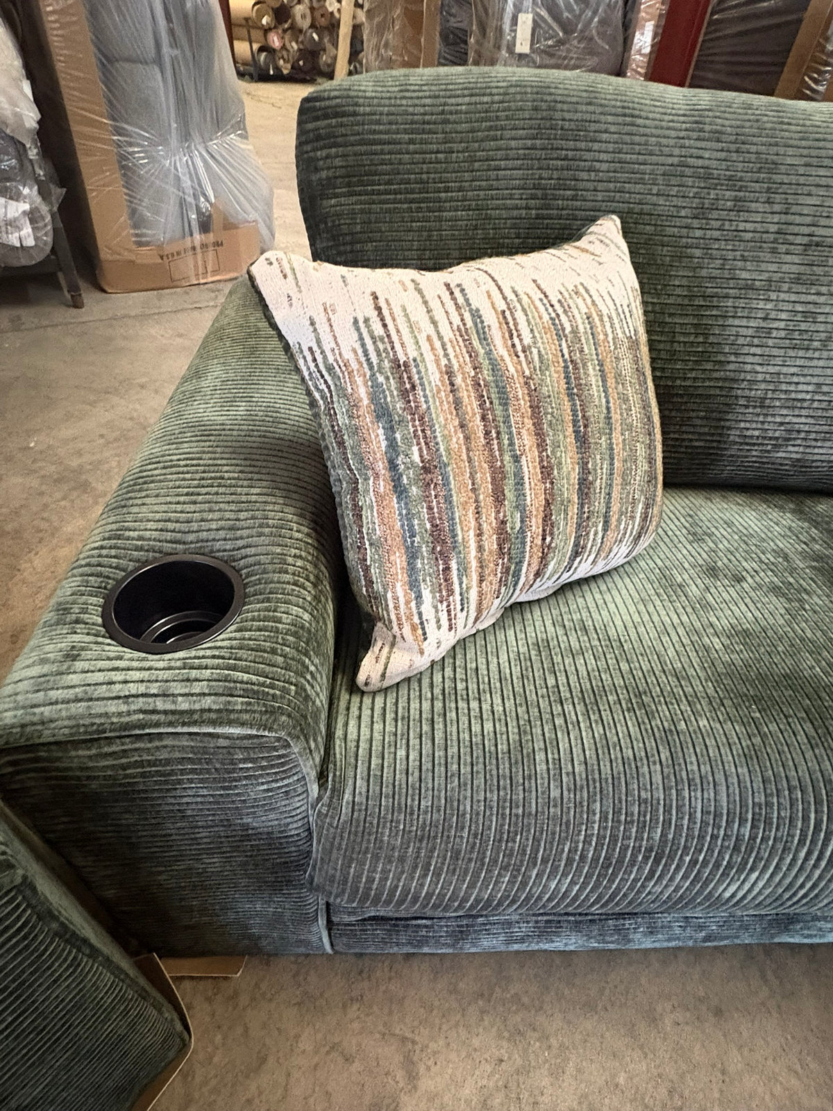 4200 Pine Green Sofa and Loveseat